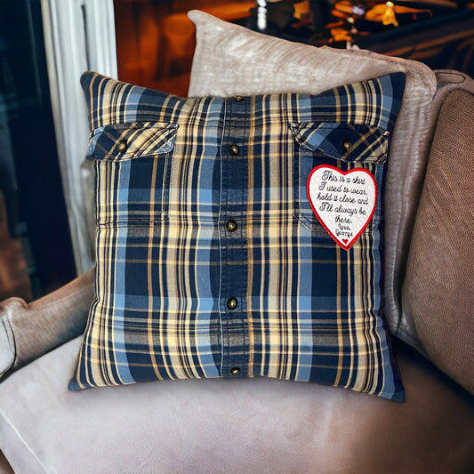 Memory Pillow From Loved One's Clothing Without Collar