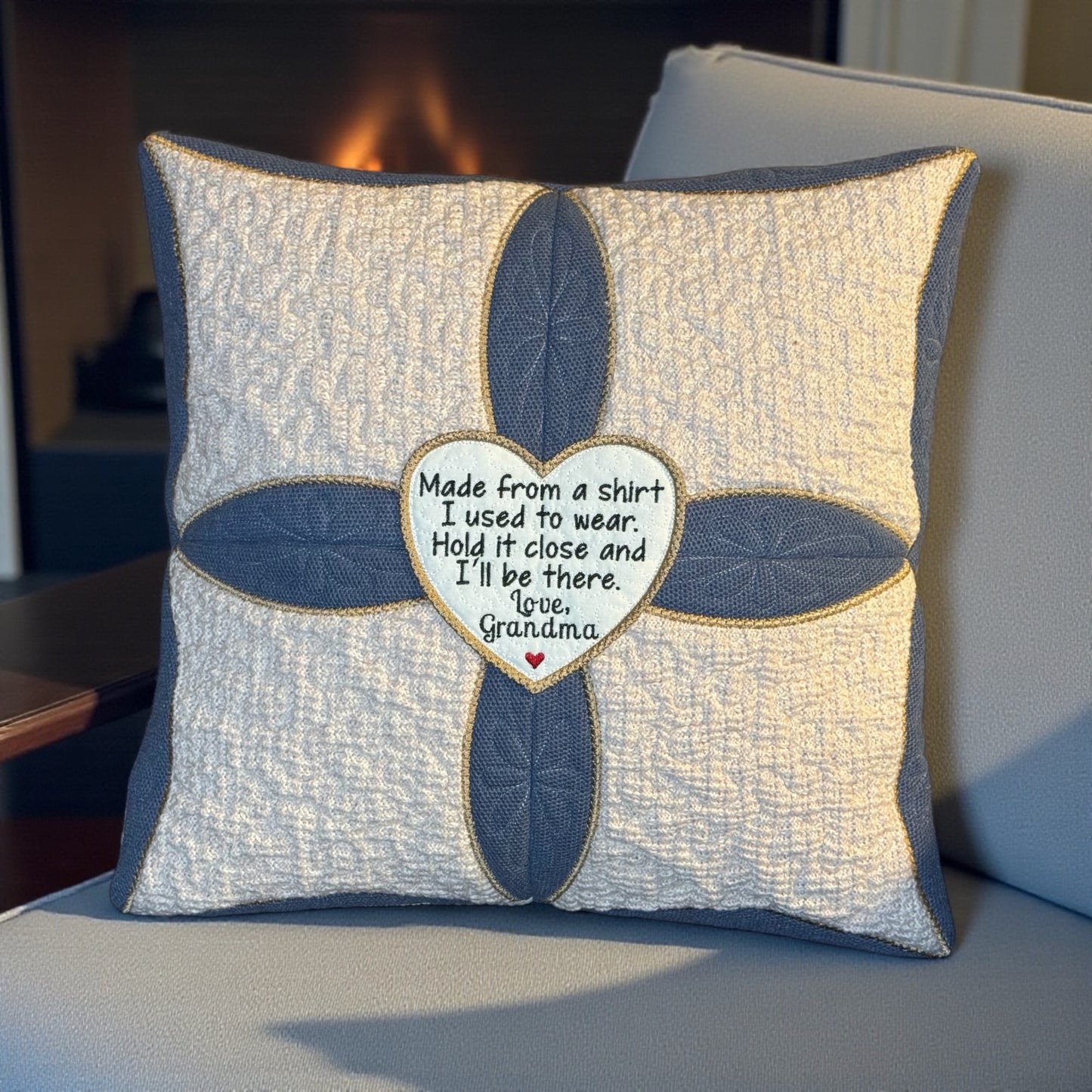 Cathedral Window Memory Pillow – A One-of-a-Kind Keepsake Made From Your Loved One’s Clothing