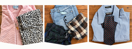 Clothing saved from a loved one to create meaningful memory keepsakes
