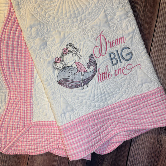 Dream Big Little One Girl Heirloom Baby Quilt