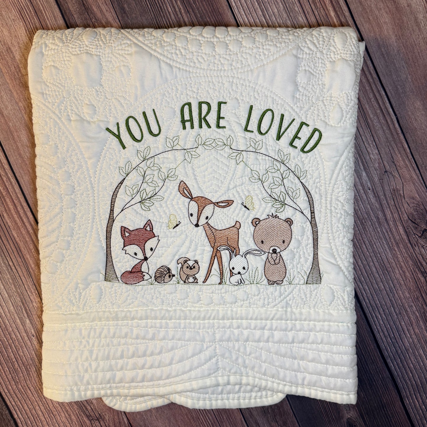 Woodland Animals Heirloom Baby Quilt