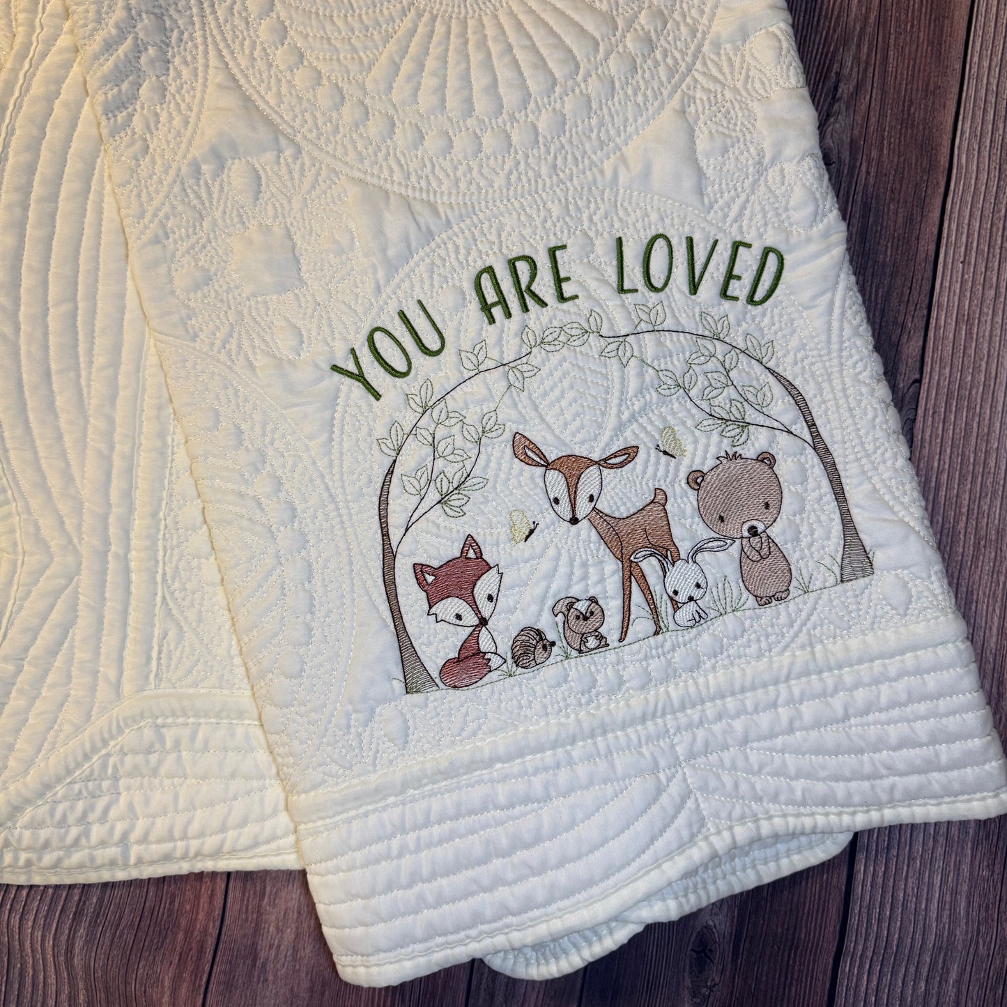 Woodland Animals Heirloom Baby Quilt