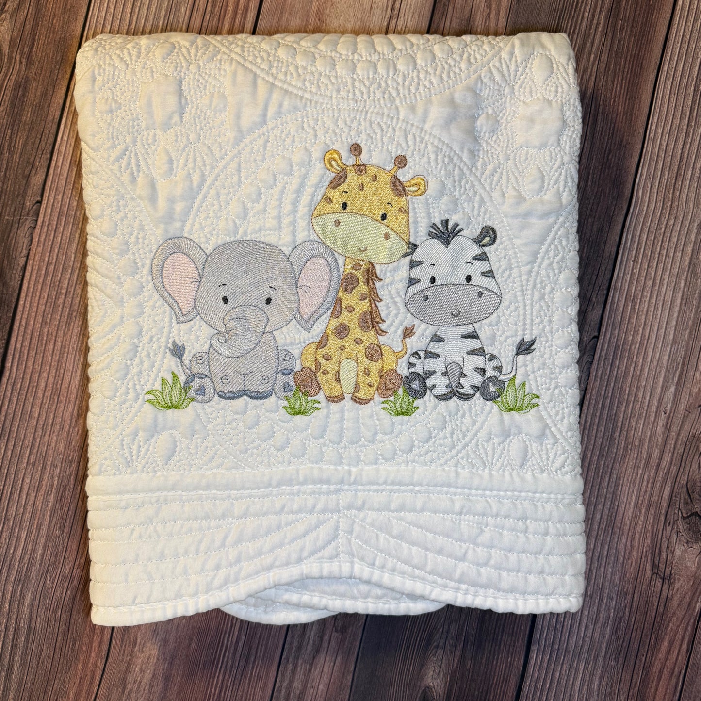 Safari Animal Heirloom Baby Quilt