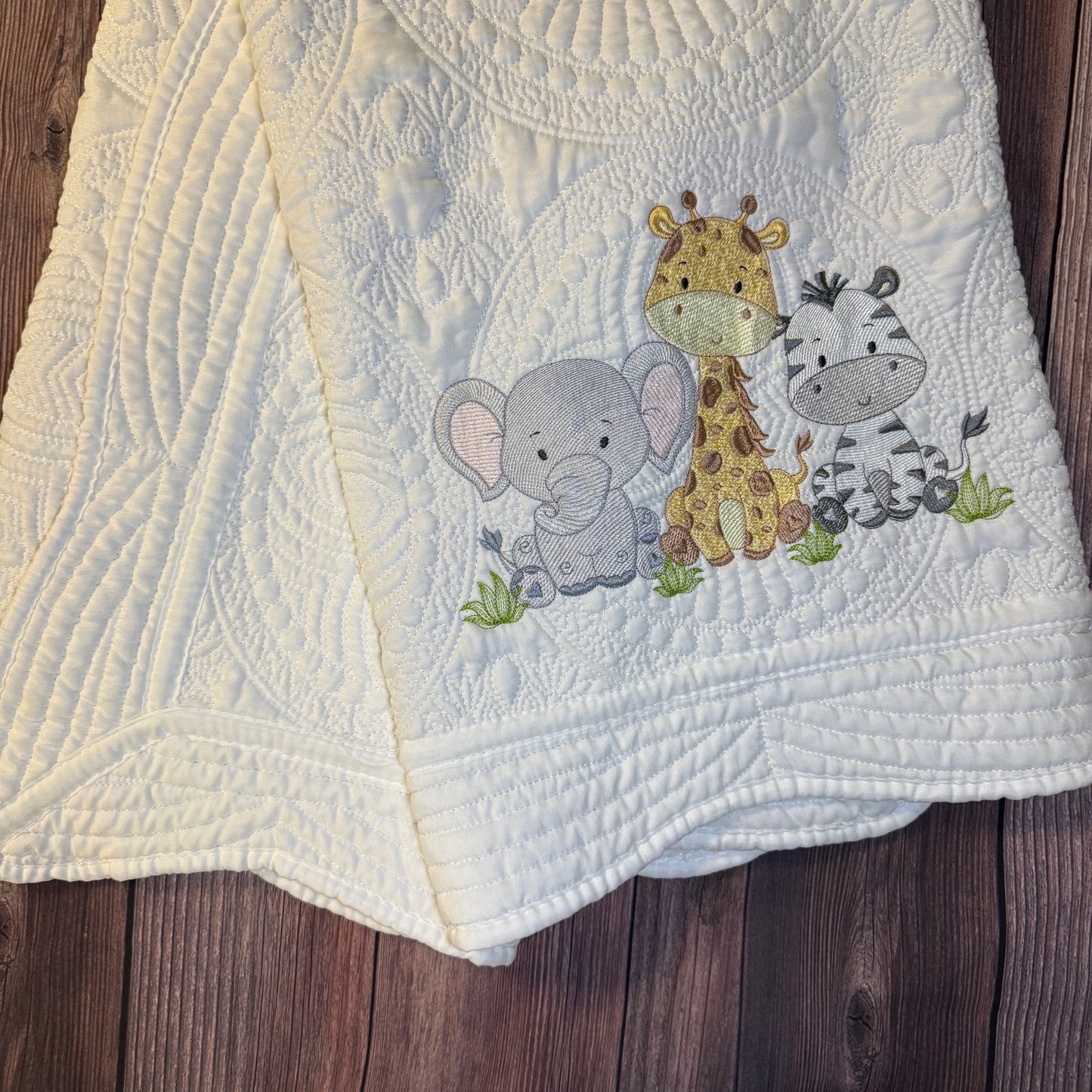 Safari Animal Heirloom Baby Quilt