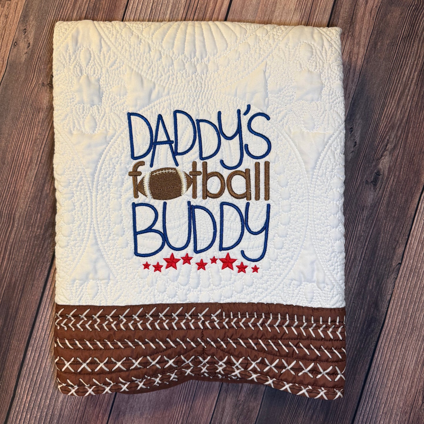 Daddy's Football Buddy Heirloom Baby Quilt