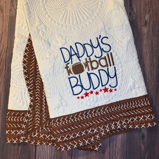 Daddy's Football Buddy Heirloom Baby Quilt