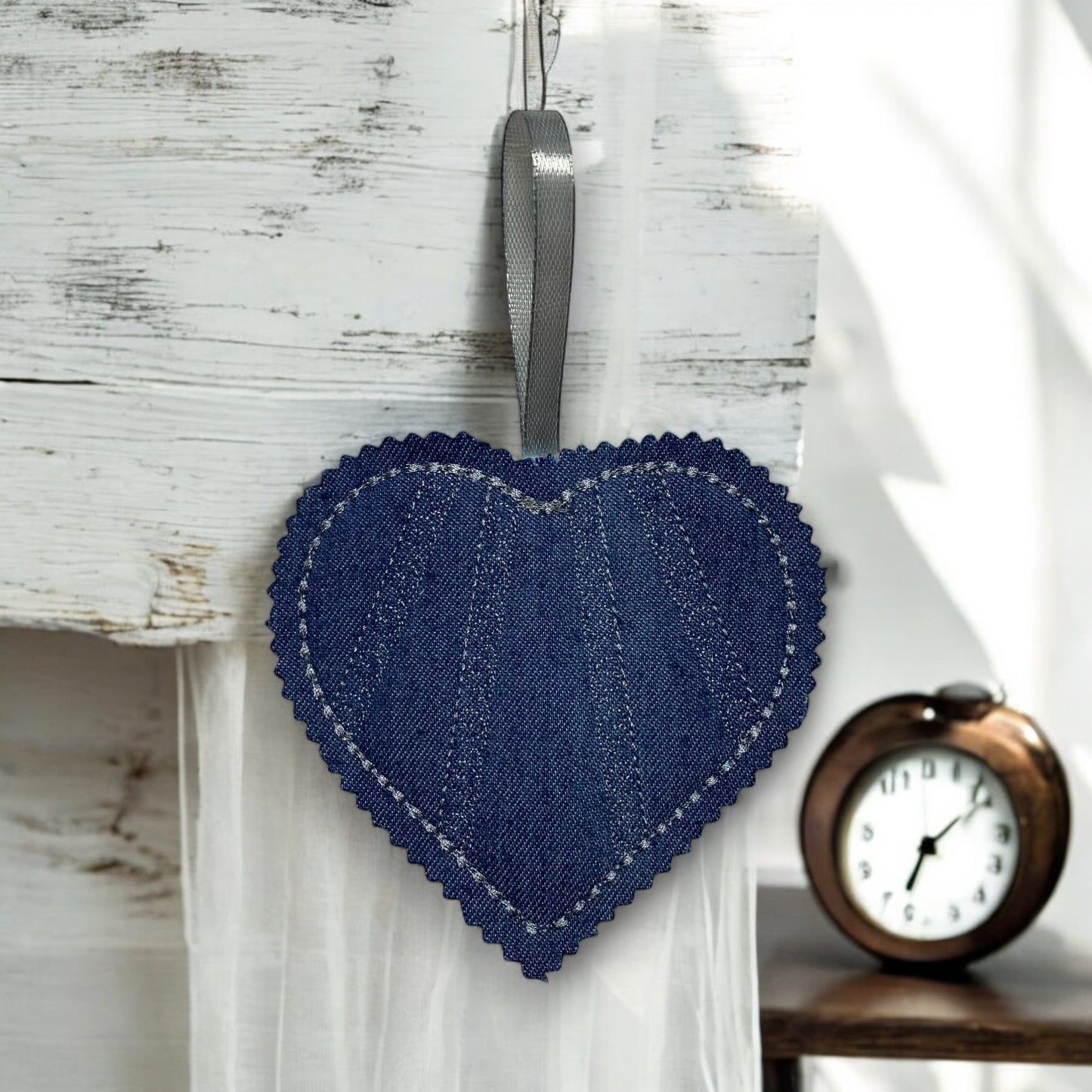 Heart Memory Ornament Created From Loved One's Clothing and Personalized