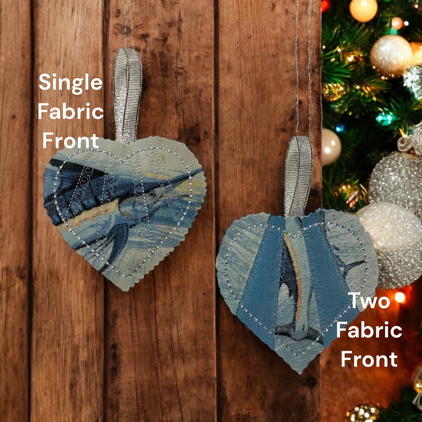 Heart Memory Ornament Created From Loved One's Clothing and Personalized