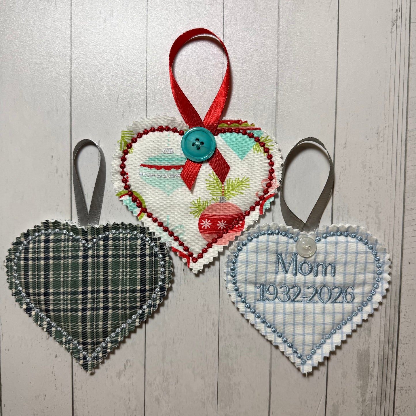 Heart Memory Keepsake Ornament Embroidery Design | In the Hoop Machine Embroidery Pattern