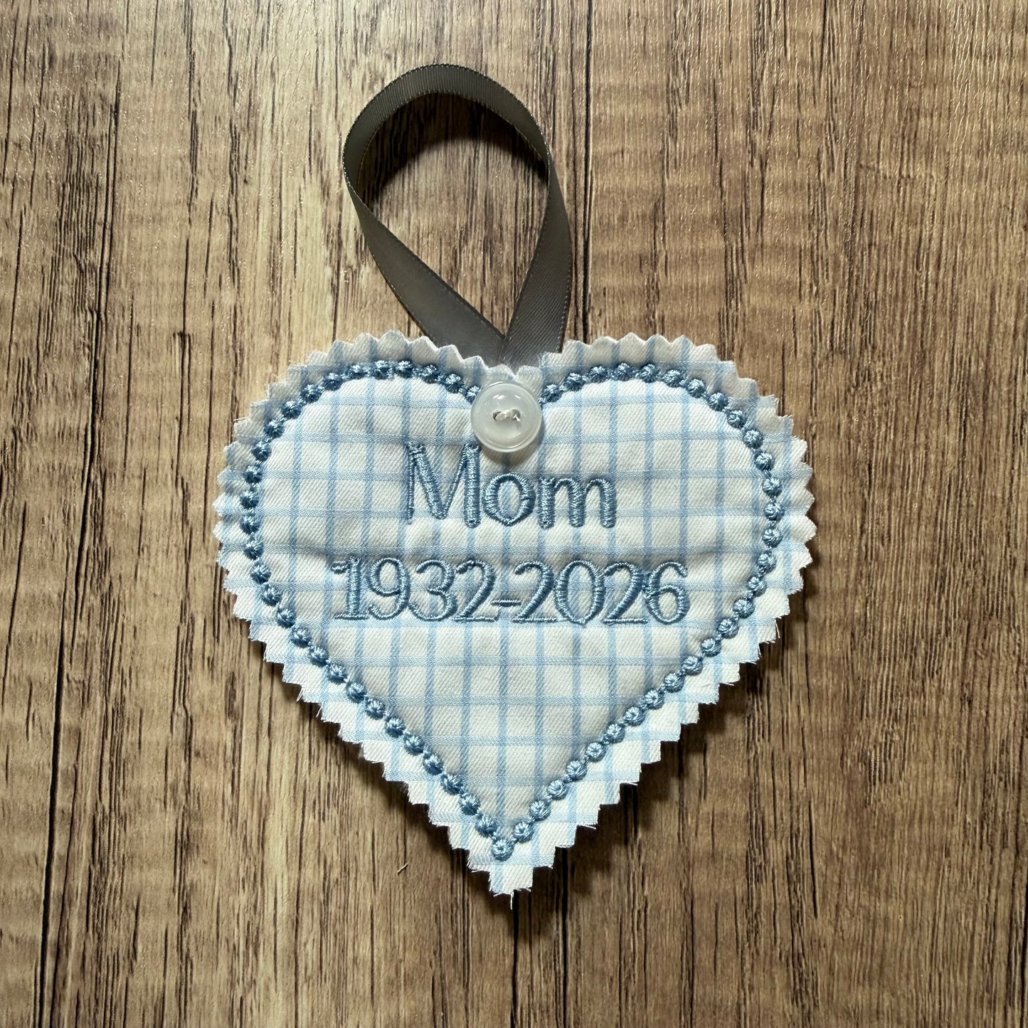 Heart Memory Keepsake Ornament Embroidery Design | In the Hoop Machine Embroidery Pattern