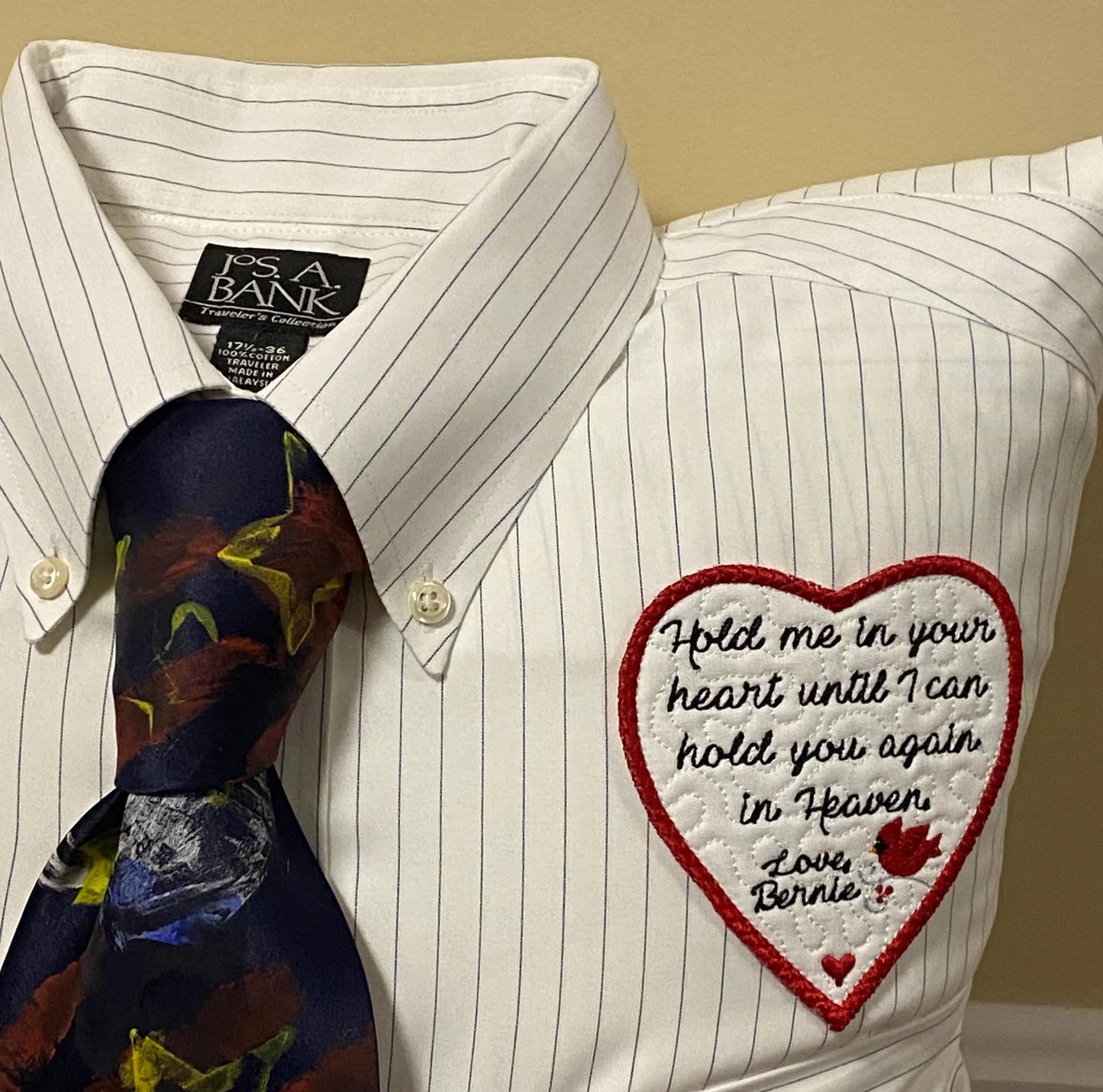 Memory Pillow From Loved One's Clothing With Collar