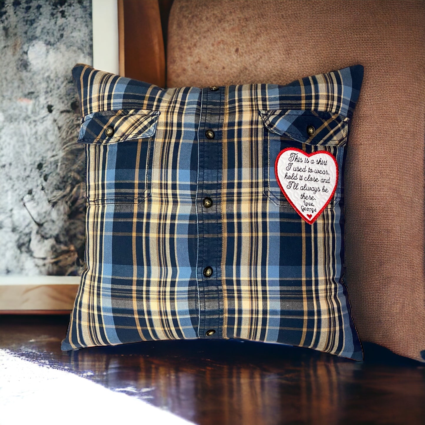 Memory Pillow From Loved One's Clothing Without Collar
