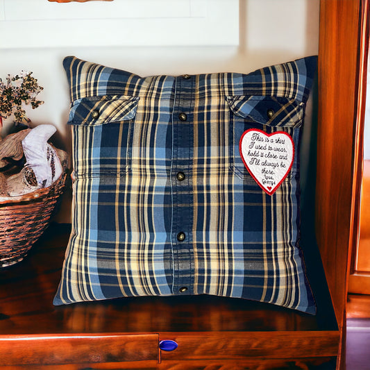 Memory Pillow From Loved One's Clothing Without Collar