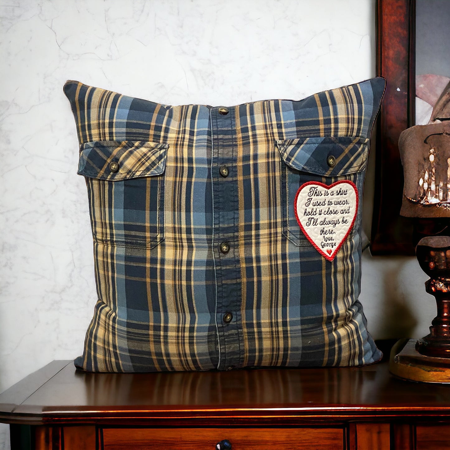 Memory Pillow From Loved One's Clothing Without Collar