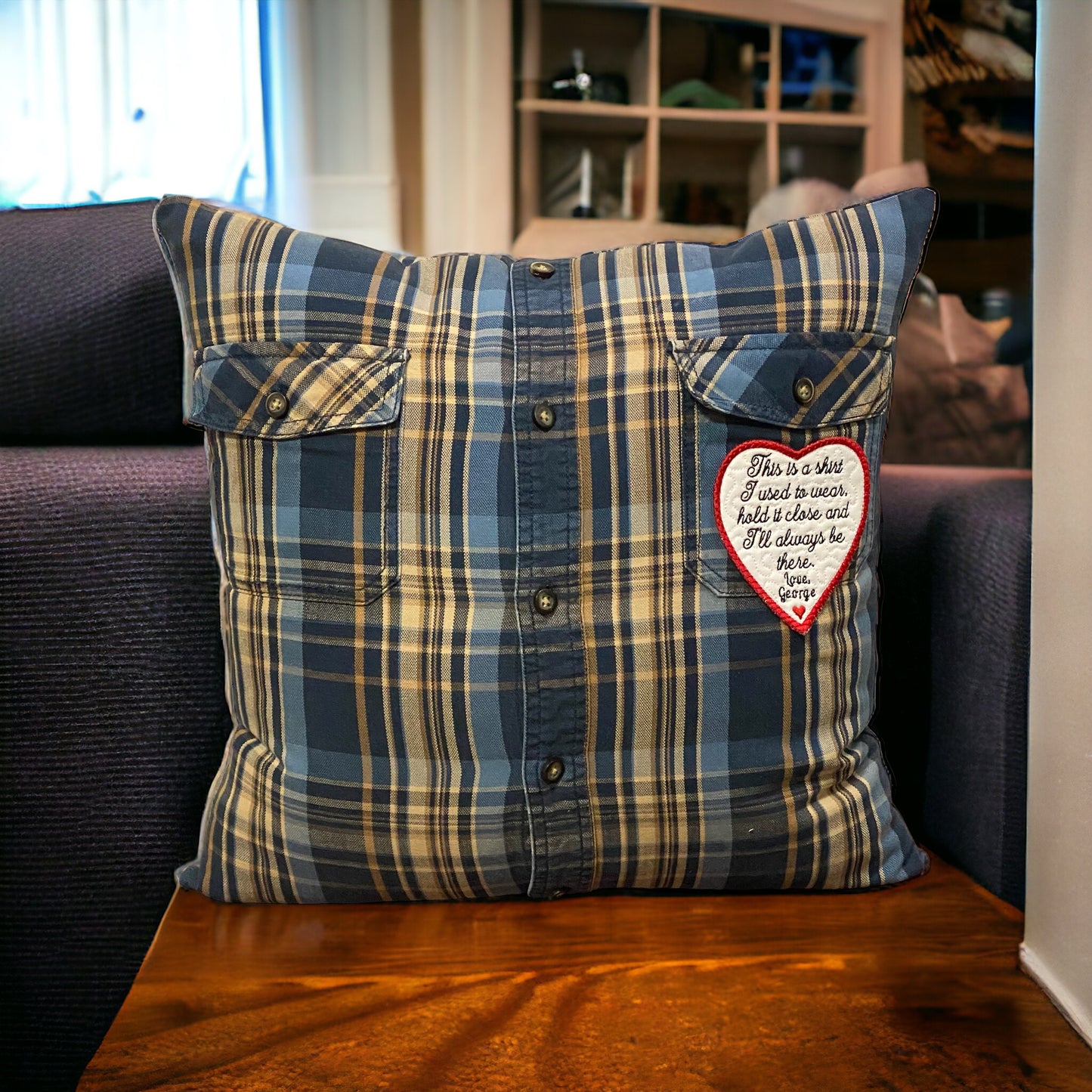 Memory Pillow From Loved One's Clothing Without Collar