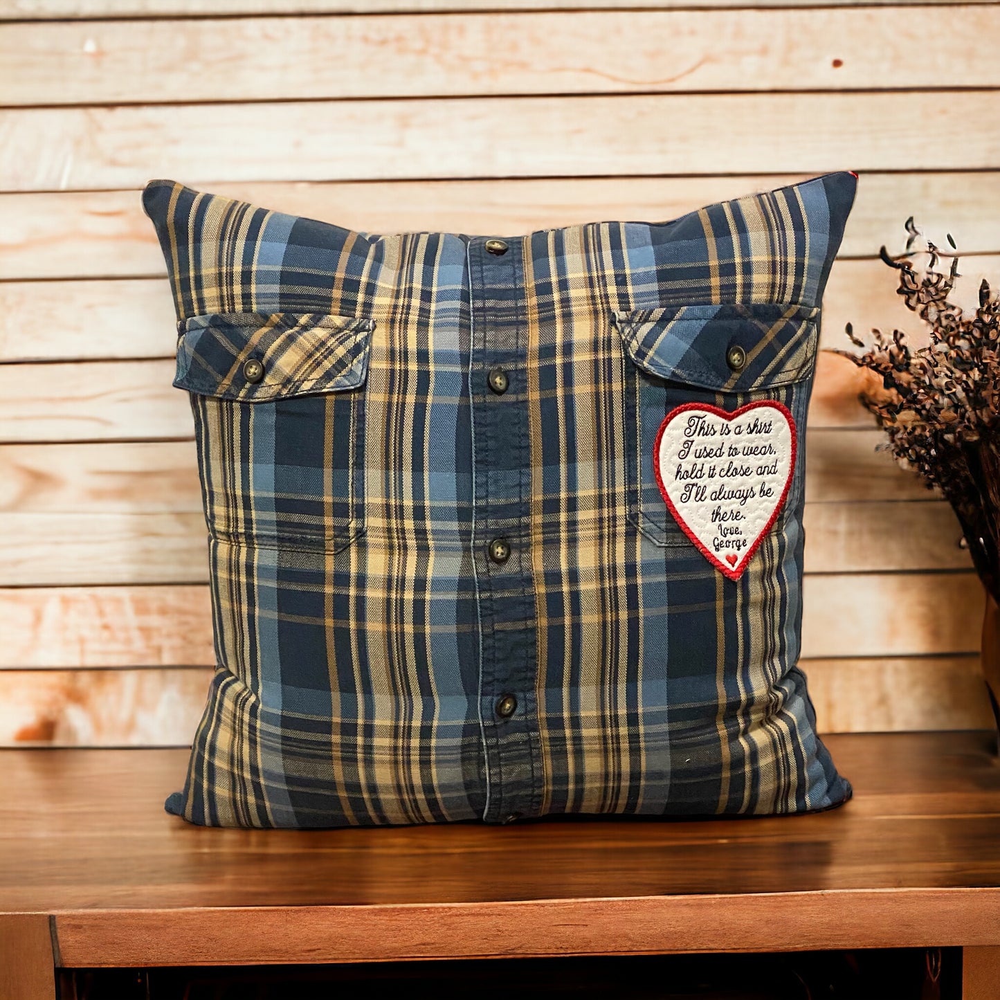 Memory Pillow From Loved One's Clothing Without Collar