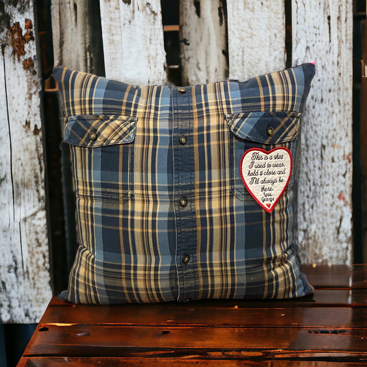 Memory Pillow From Loved One's Clothing Without Collar