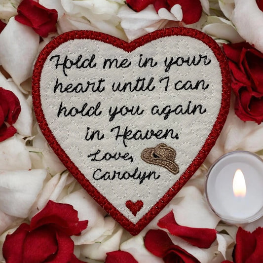 Personalized Cowboy Hat Heart Memory Patch
