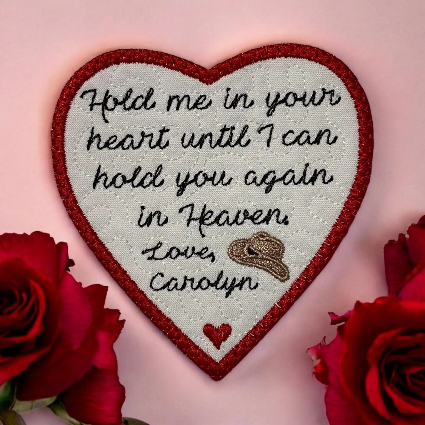 Personalized Cowboy Hat Heart Memory Patch