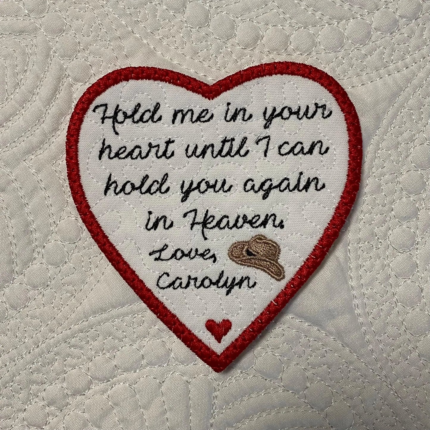 Personalized Cowboy Hat Heart Memory Patch