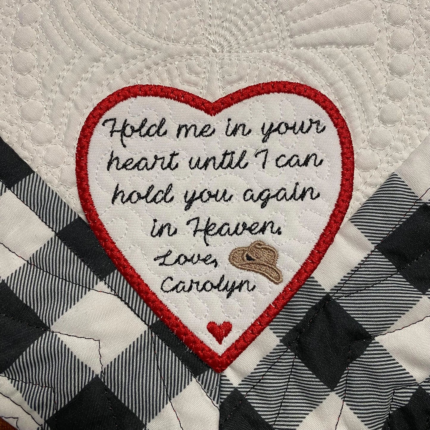 Personalized Cowboy Hat Heart Memory Patch