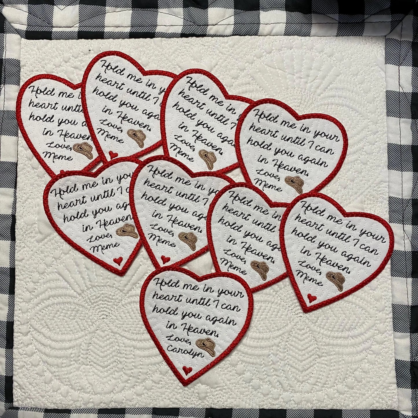Personalized Cowboy Hat Heart Memory Patch