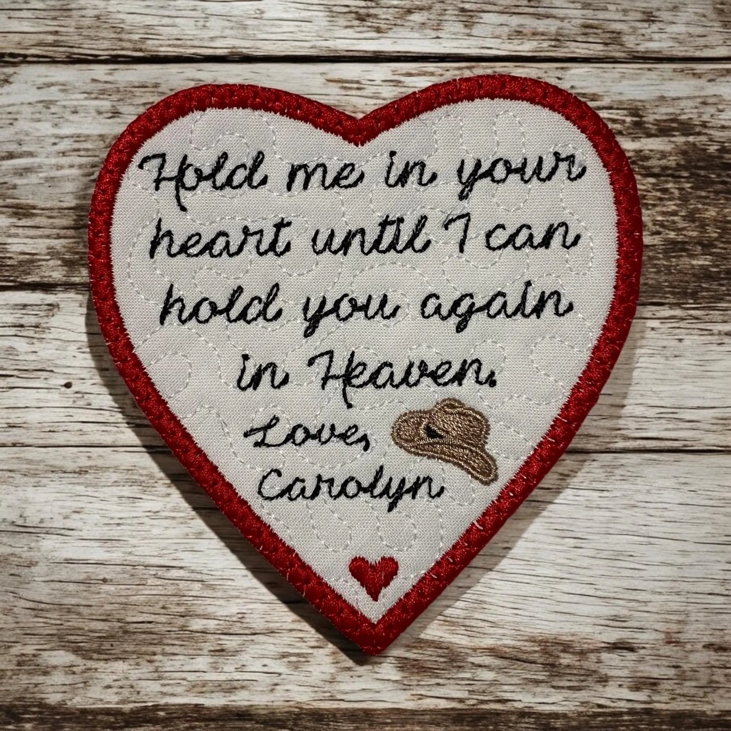Personalized Cowboy Hat Heart Memory Patch