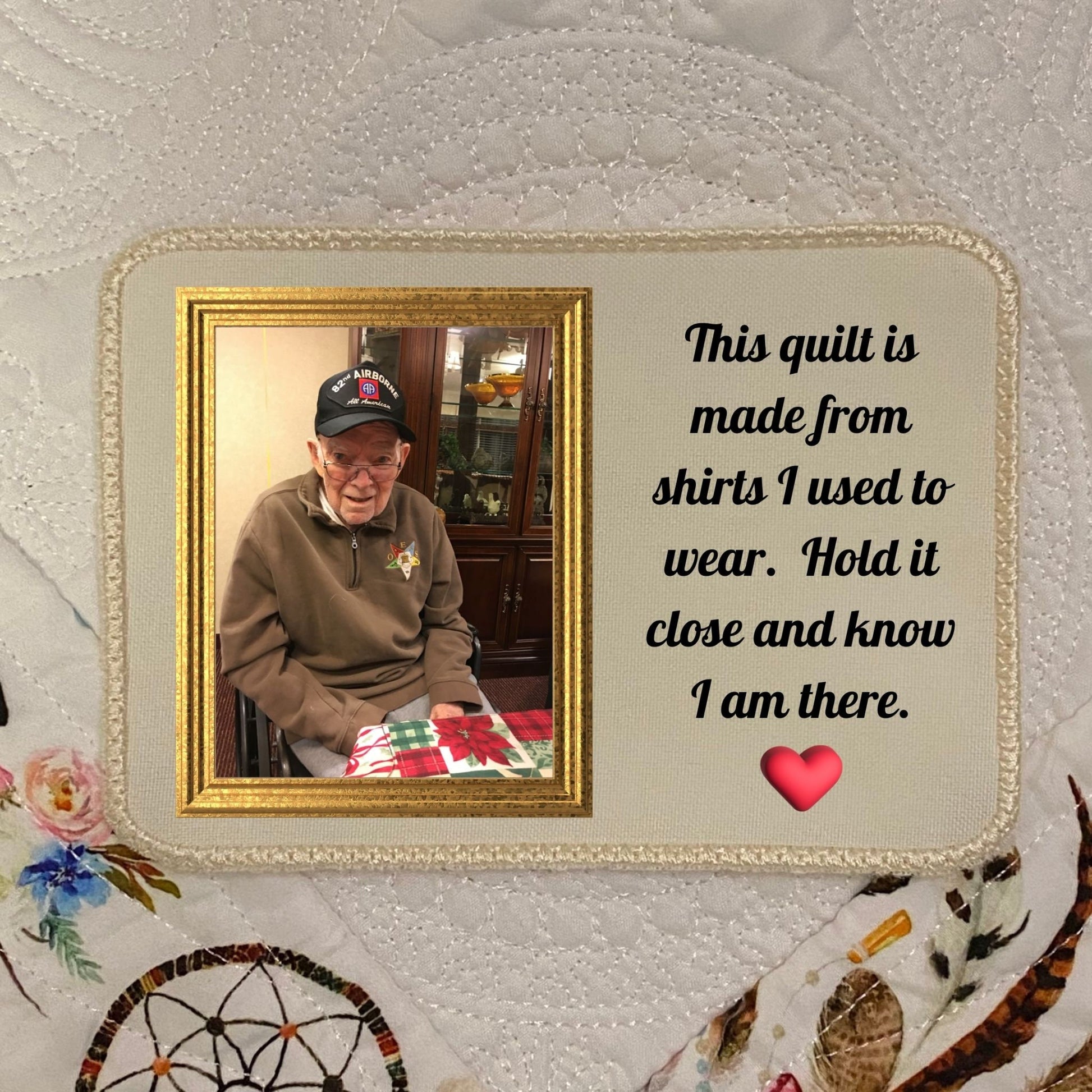 Photo Memory Quilt Label | Custom Photo Memory Quilt Label | Embroidered Memory Quilt Label | Embroidered Sublimation Photo Quilt Label