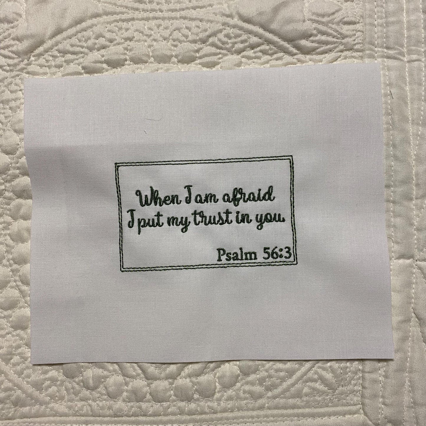 Custom Embroidered Bible Verse Label For Bible Cover - Quilt - Pillow