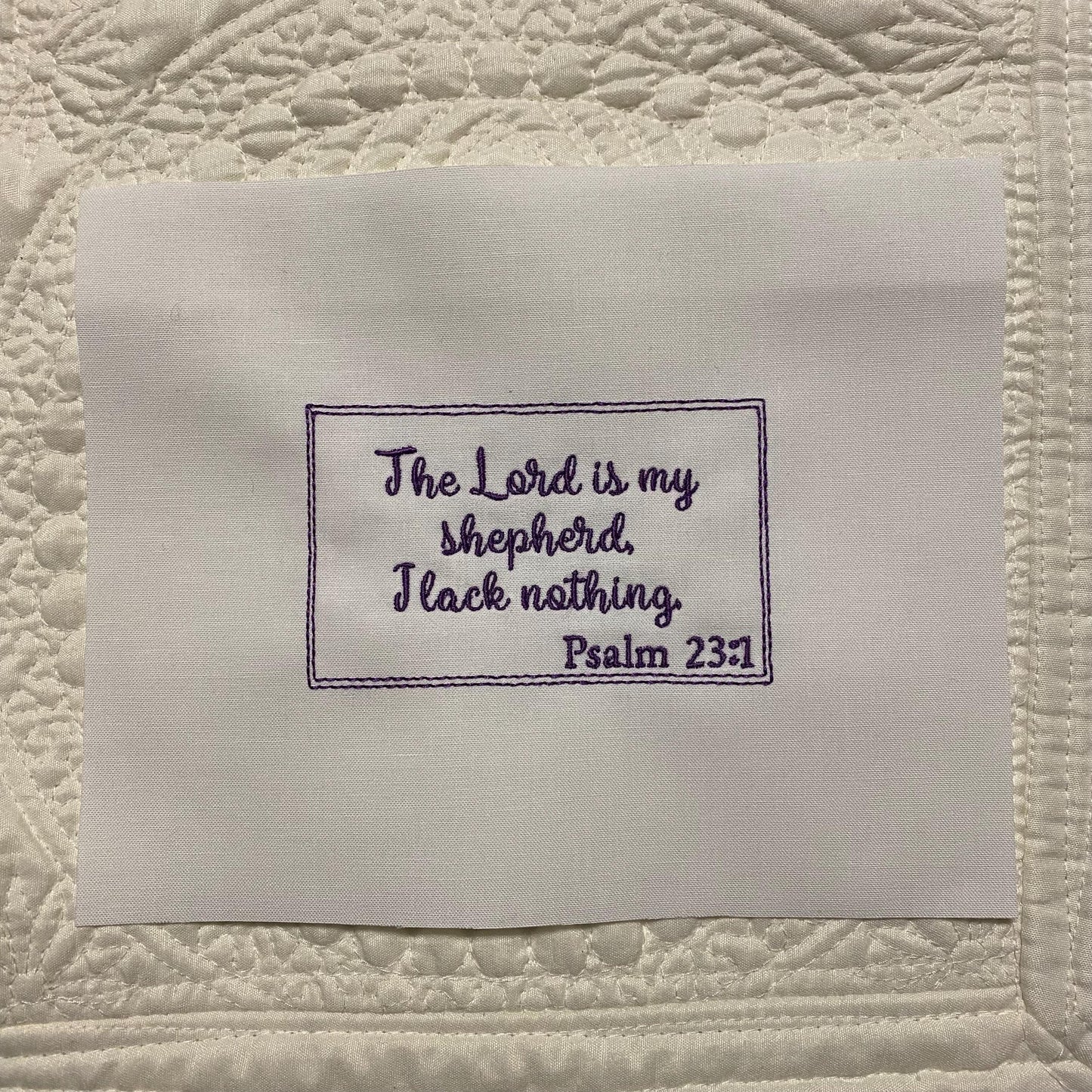 Custom Embroidered Bible Verse Label For Bible Cover - Quilt - Pillow