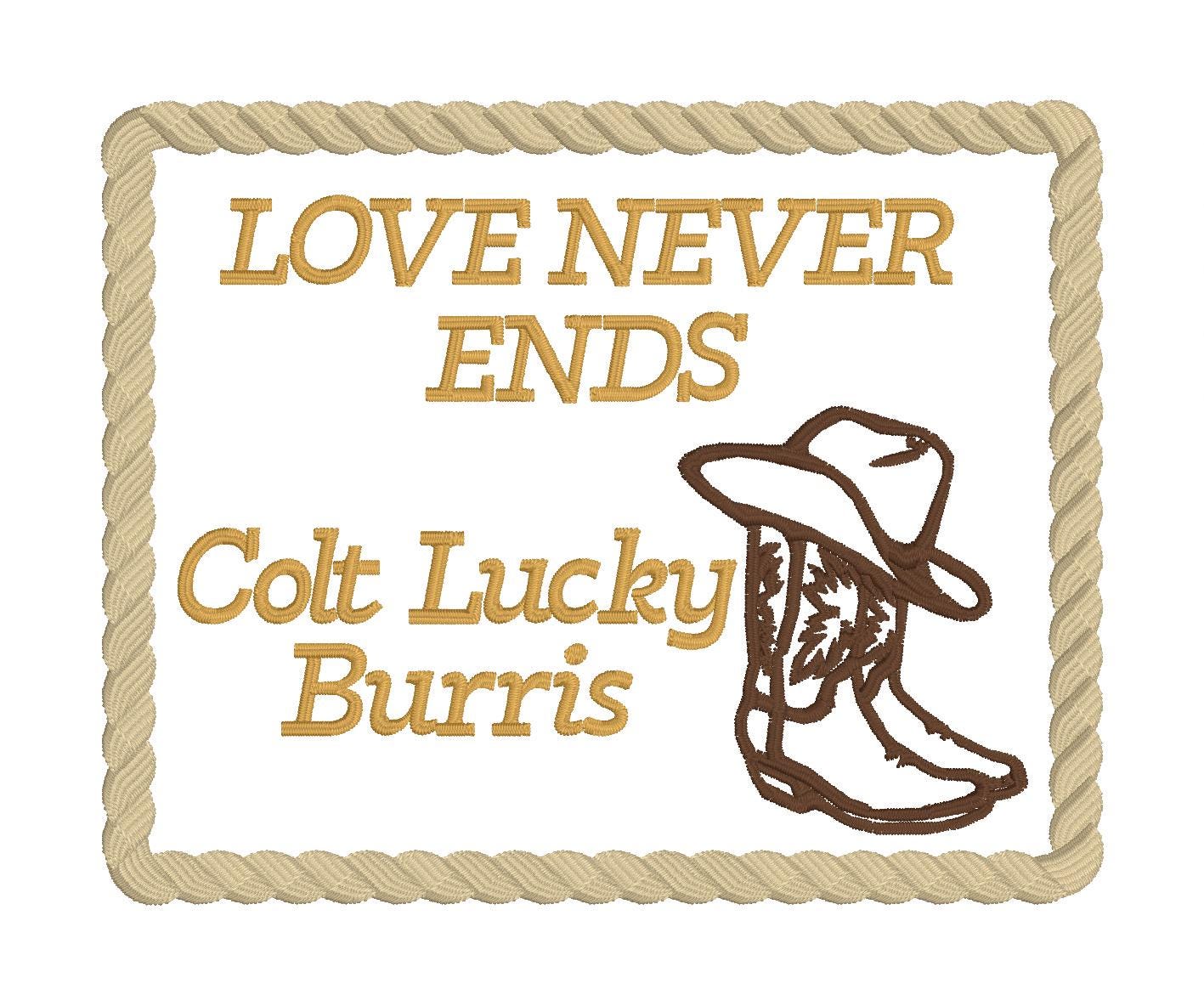 Custom Embroidered Cowboy Boot Hat Rope Quilt Label |Personalized Quilt Label | Custom Embroidered Boot Quilt Label