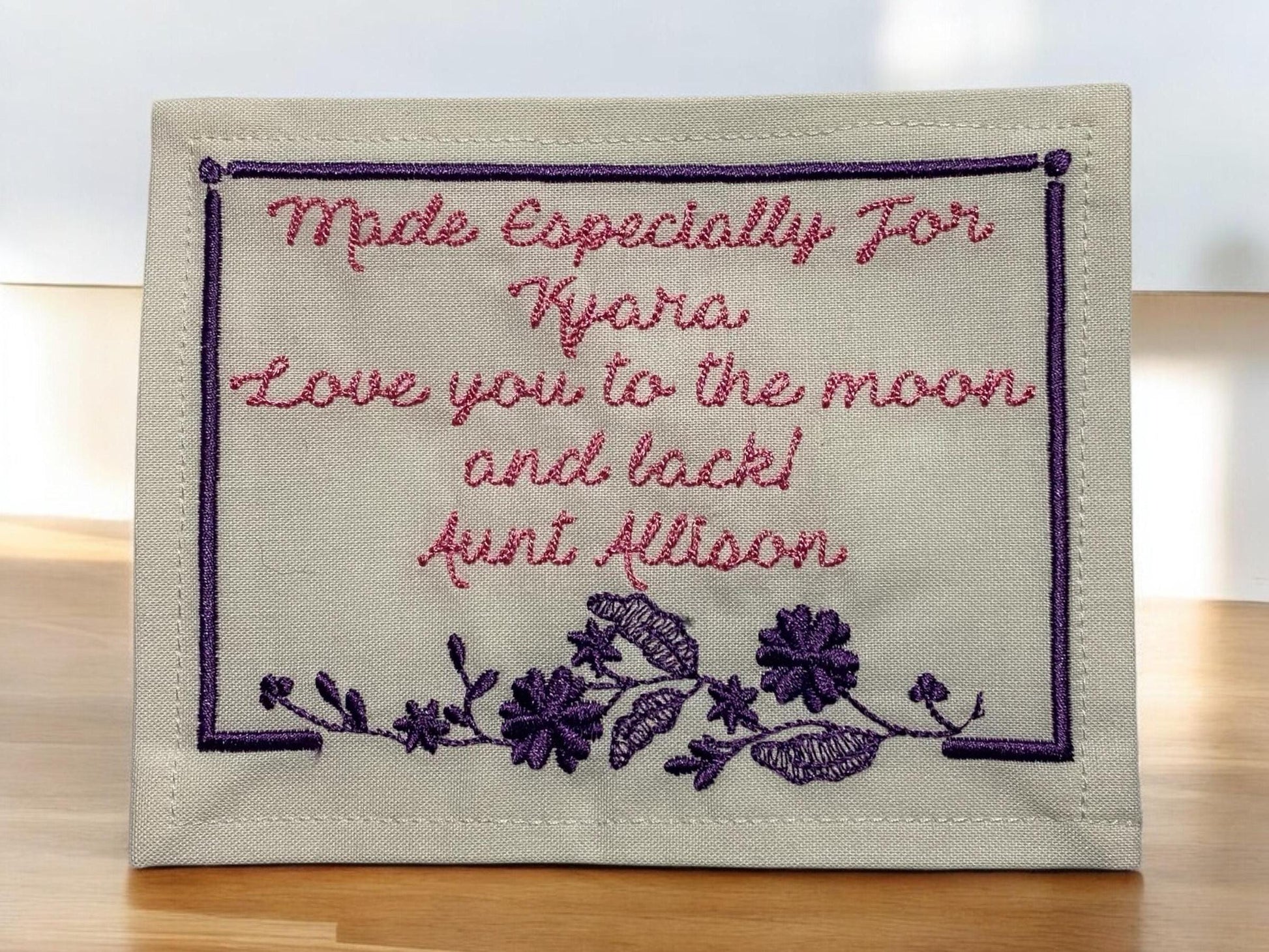 Custom Embroidered Floral Quilt Label | Personalized Quilt Label | Small Quilt Label