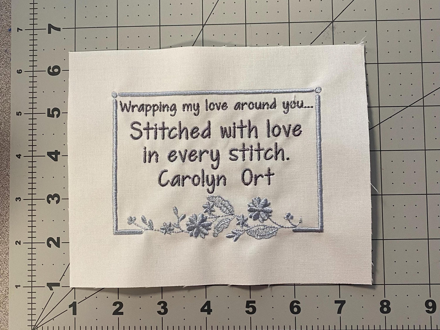 Custom Embroidered Floral Quilt Label | Personalized Quilt Label | Small Quilt Label