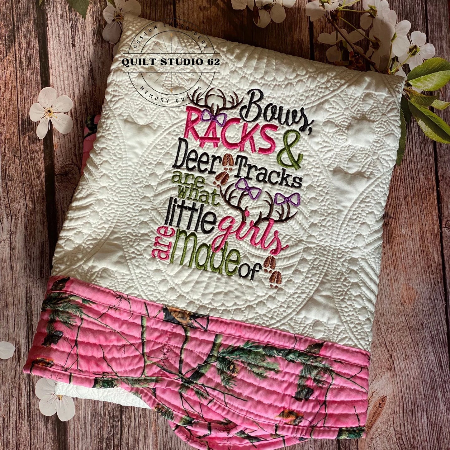 Deer Tracks Pink Camo Heirloom Quilt