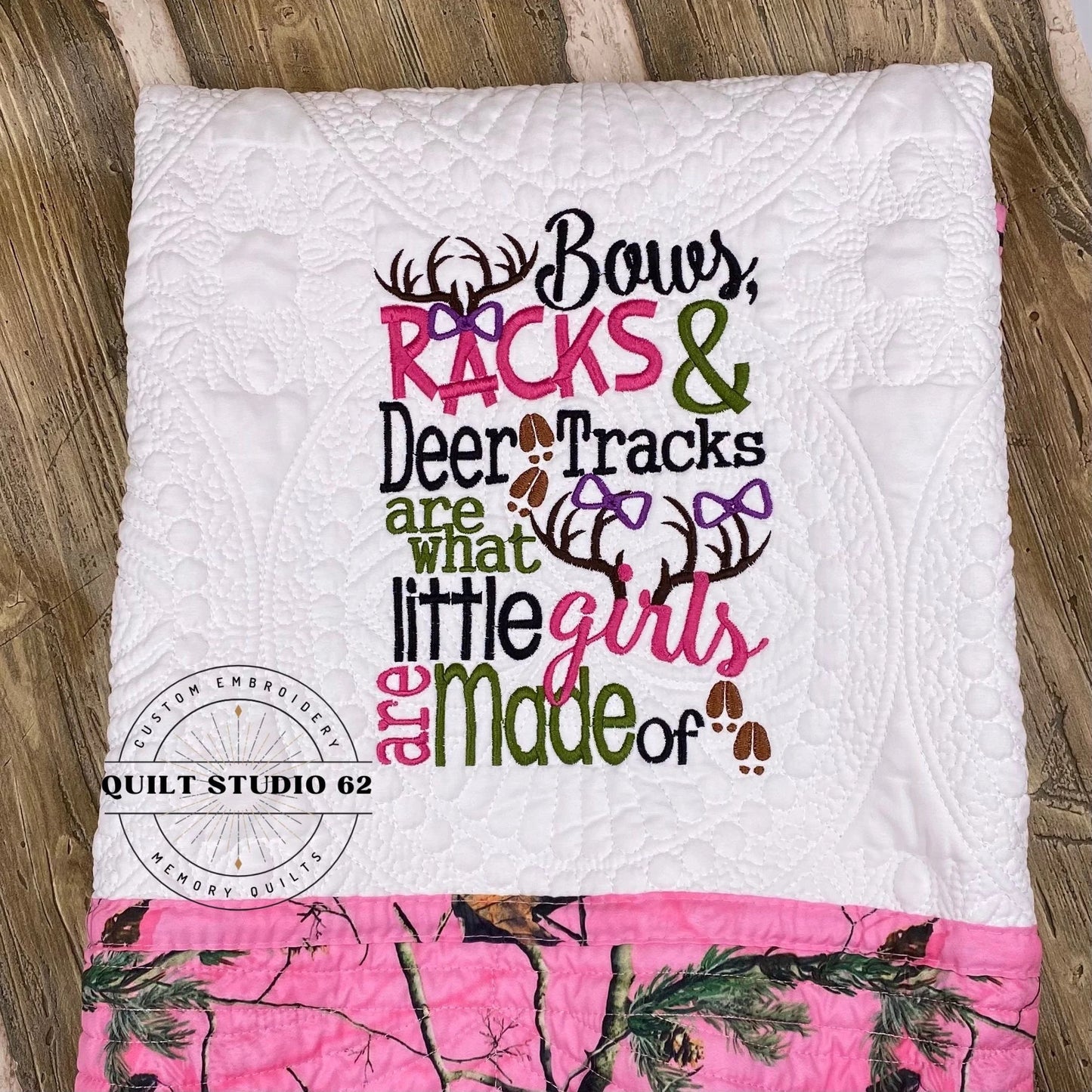 Deer Tracks Pink Camo Heirloom Quilt