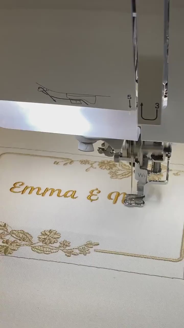 Personalized Quilt Label With Heart and Simple Frame