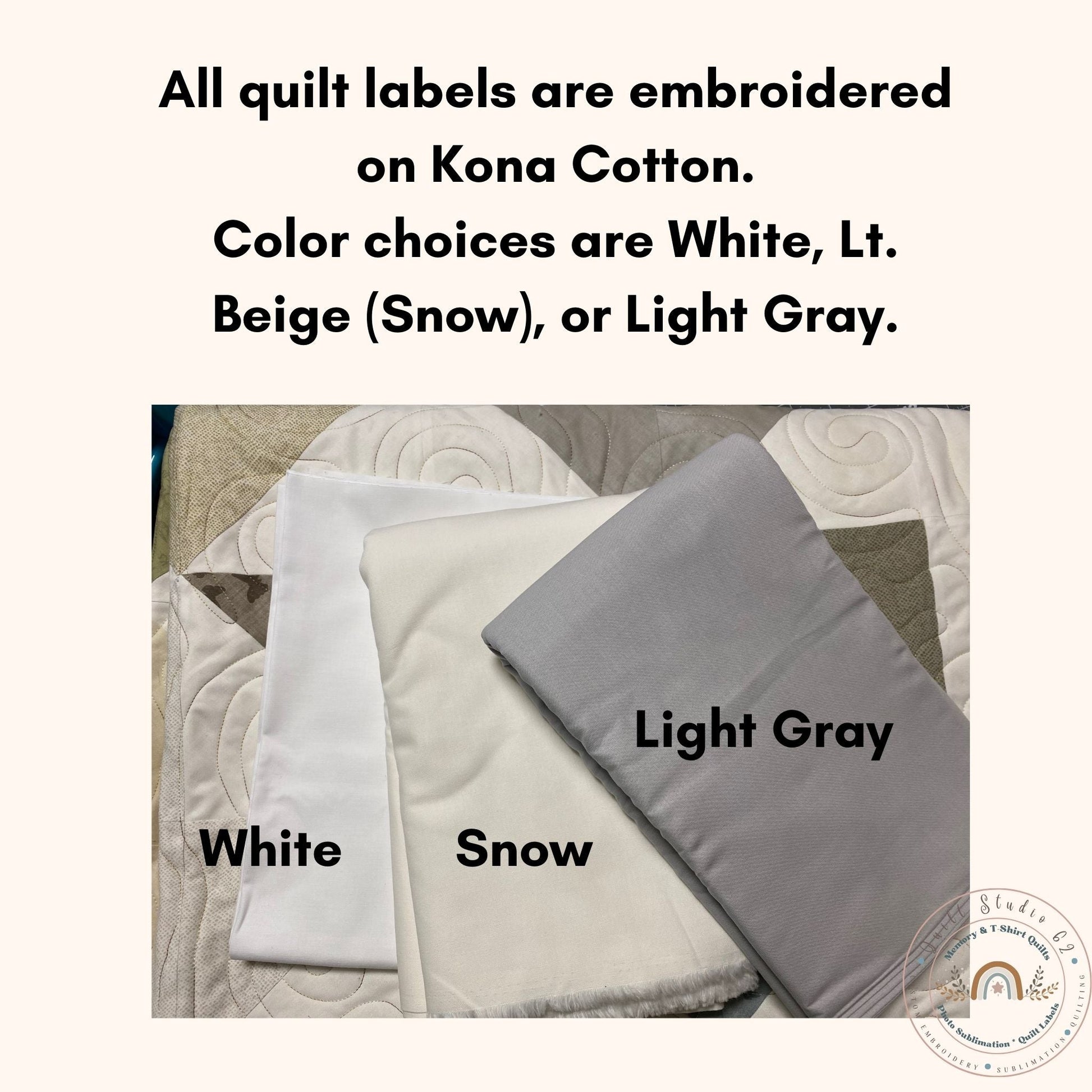 Preprinted Quilt Labels (White)